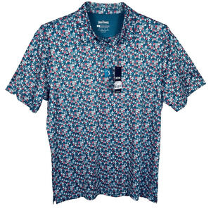 Bogey Bros Eyes Up Here Polo Shirt Men's L Teal Orange Bikini Golf Tropical NEW